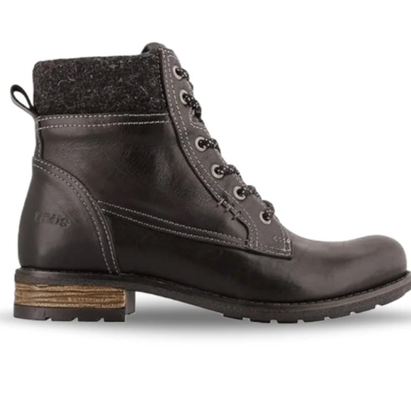 NEW Taos Cutie black leather and wool lined ankle boot size 6-6.5 - Picture 1 of 13